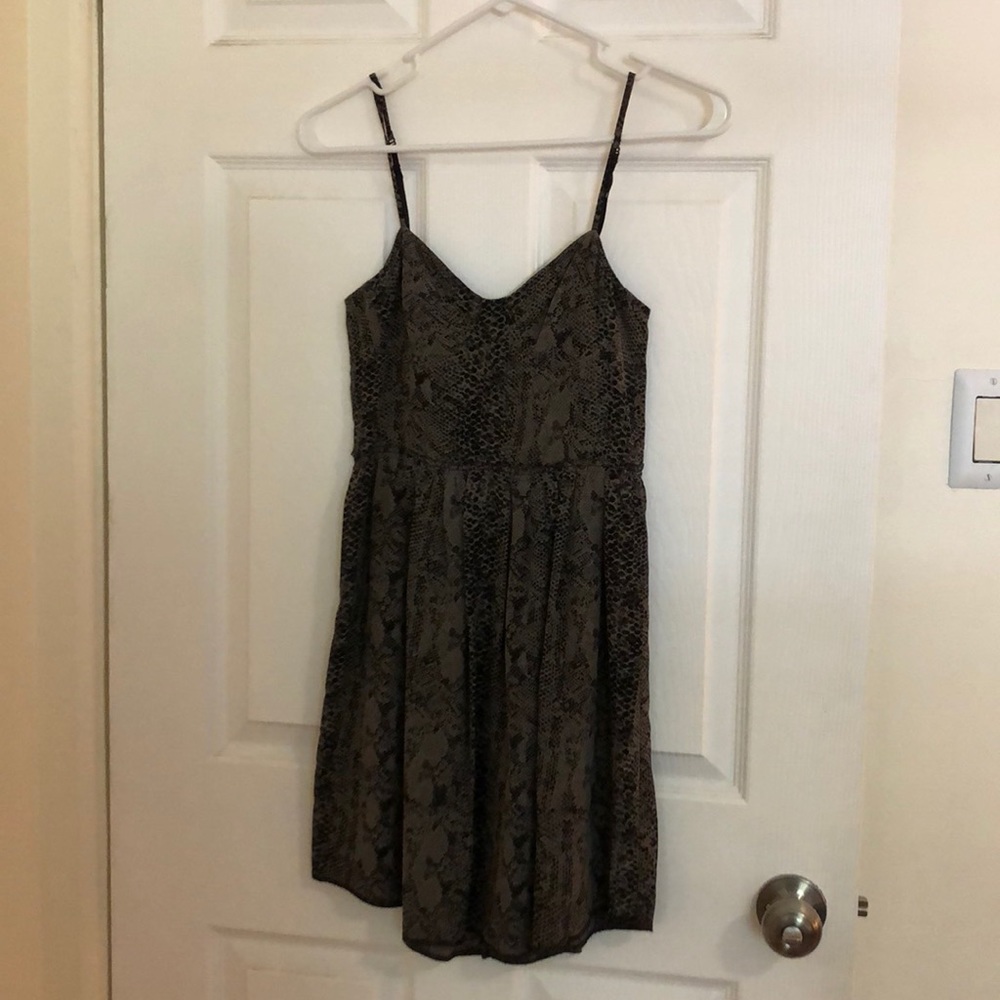 Wilfred snake skin silk mini dress